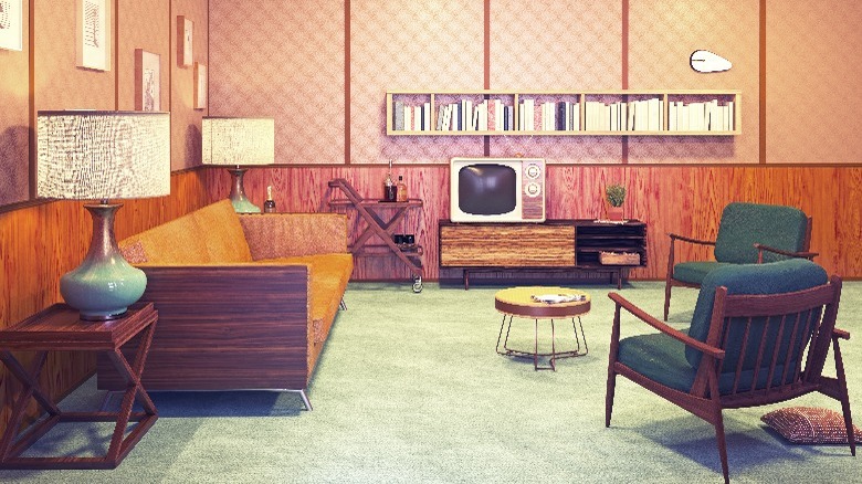 Retro styled living room