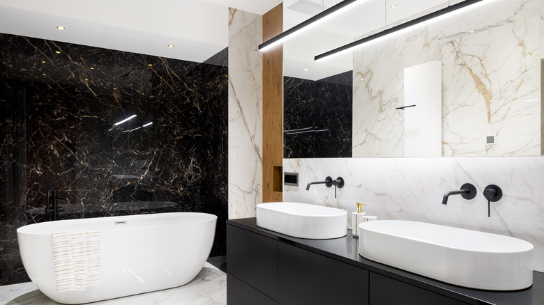 bathroom with different marble
