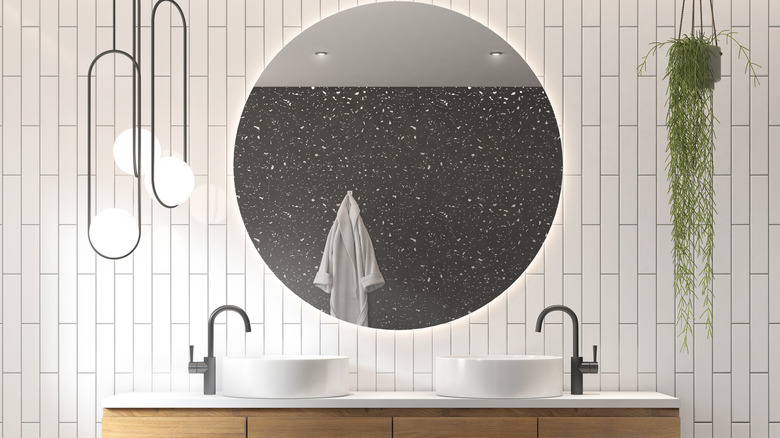 bathroom with unusual lights