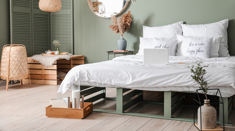 bed with unique frame