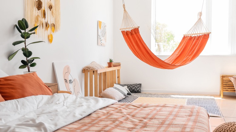 hammock in a bedroom