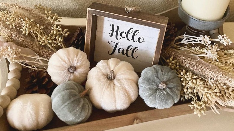 white pumpkin decor 