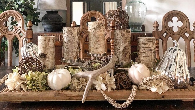 woodsy candle centerpiece 