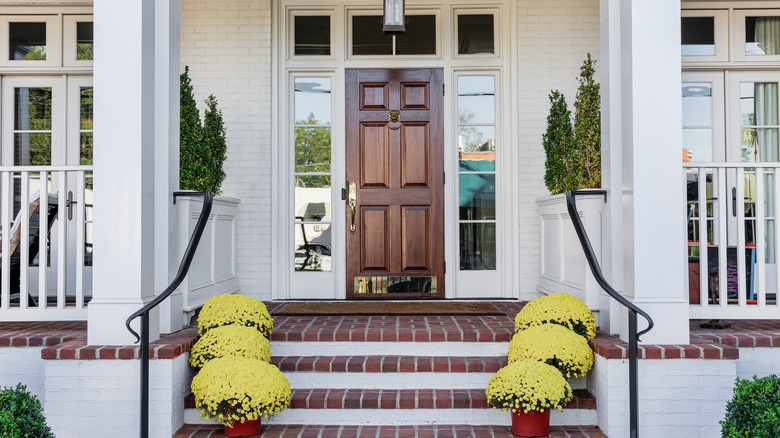 porch with beautiful plants 