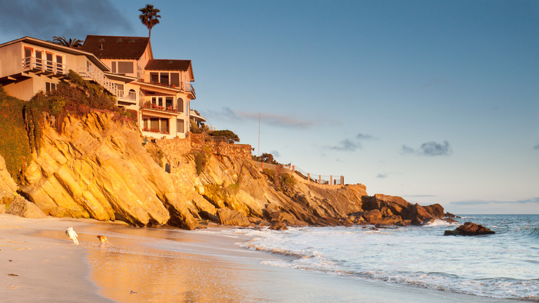 mansion perched on cliff