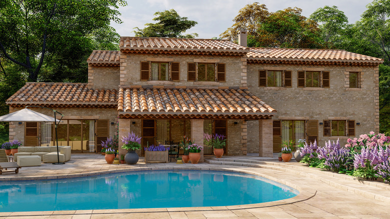 Mediterranean style mansion with pool