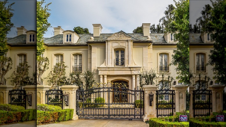 Beverly Hills mansion behind a gate