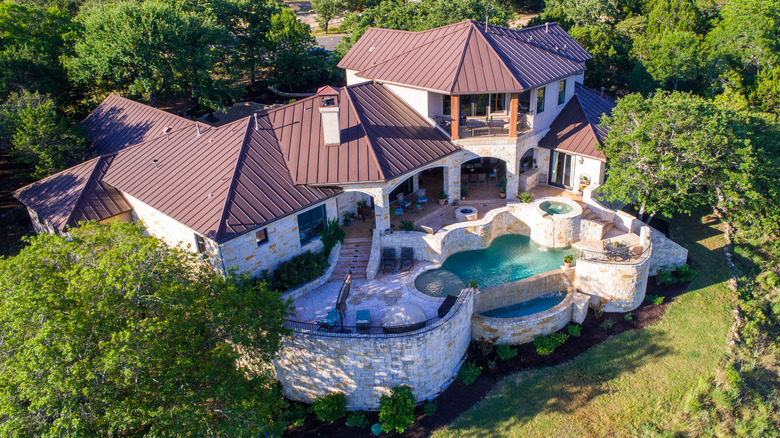 mansion with levels of patios