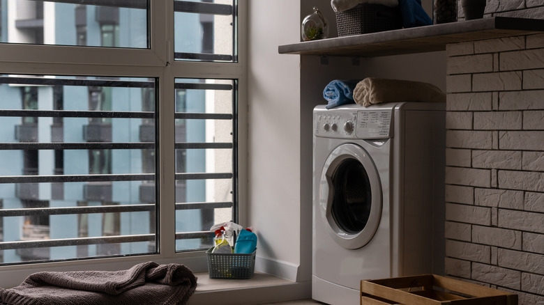 simple laundry room shelf