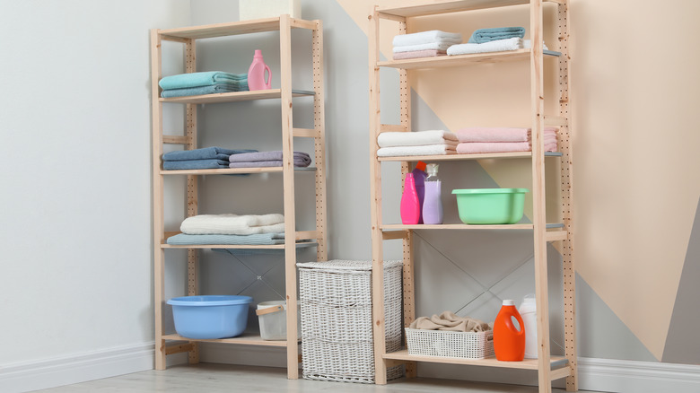 double shelving laundry room 