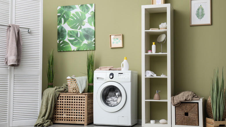 laundry room with storage options