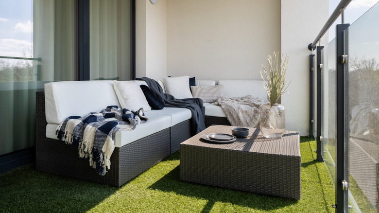 sectional on balcony