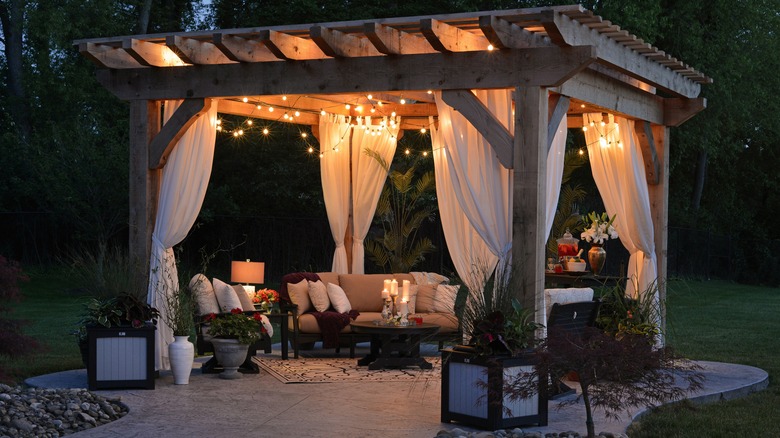 furniture under pergola