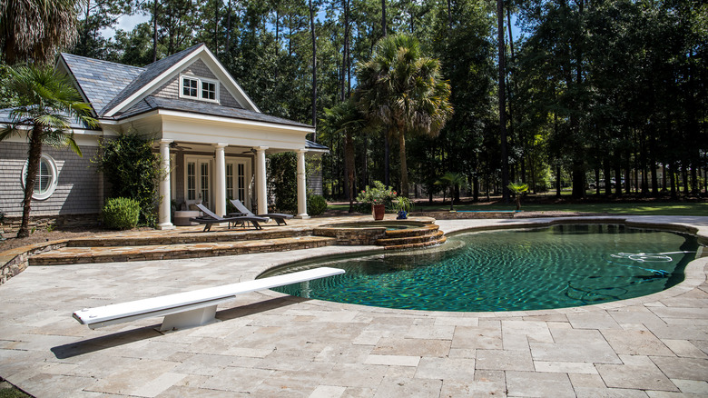 pool with a diving board