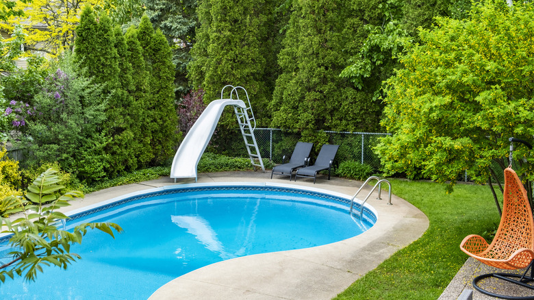 pool with a slide