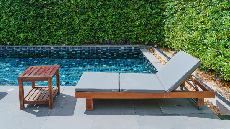 pool with colorful patterned bottom