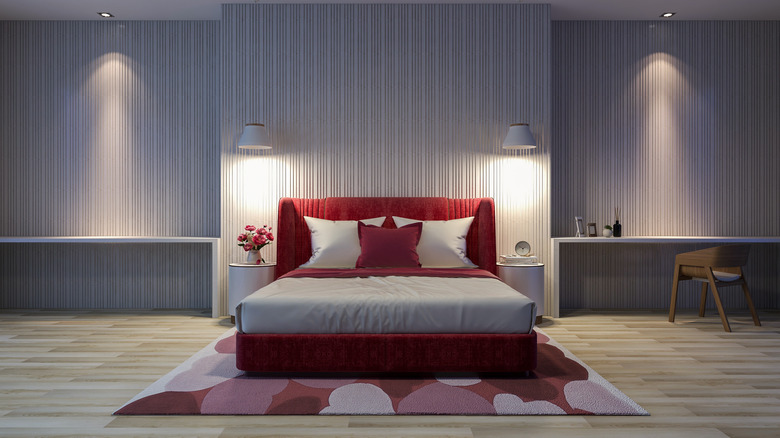 red and pink bedroom