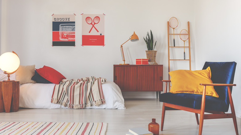 primary colored vintage bedroom 