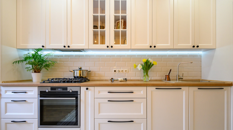 Cozy kitchen with under cabinet lights