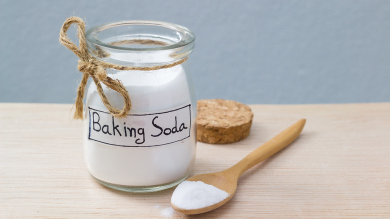 baking soda jar with spoon