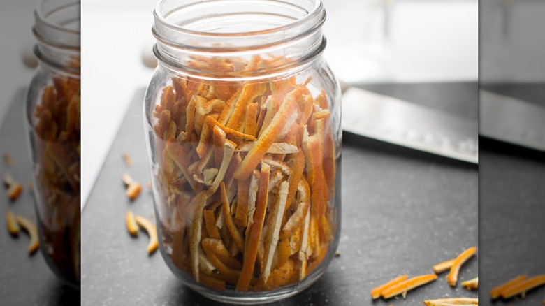 orange rind in jar