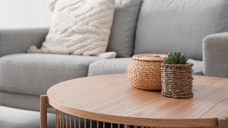 wooden coffee table