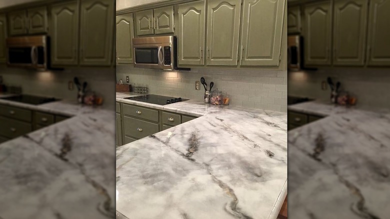 marble design epoxy countertop