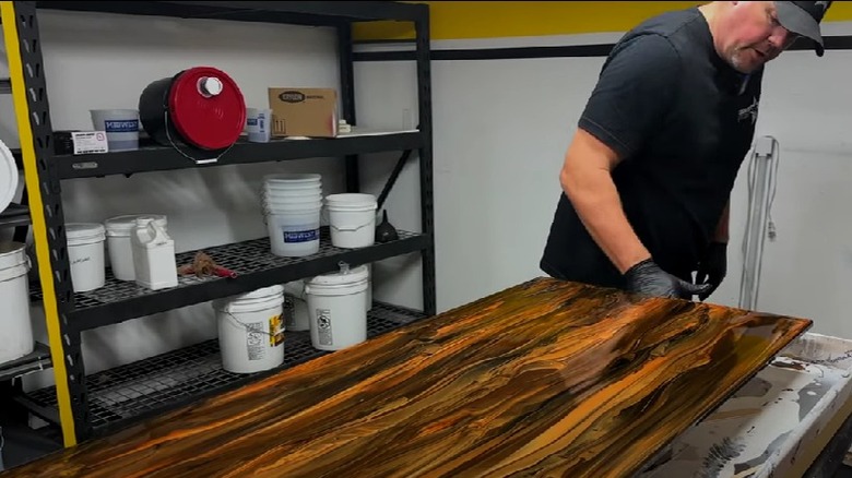 DIY wooden epoxy countertop