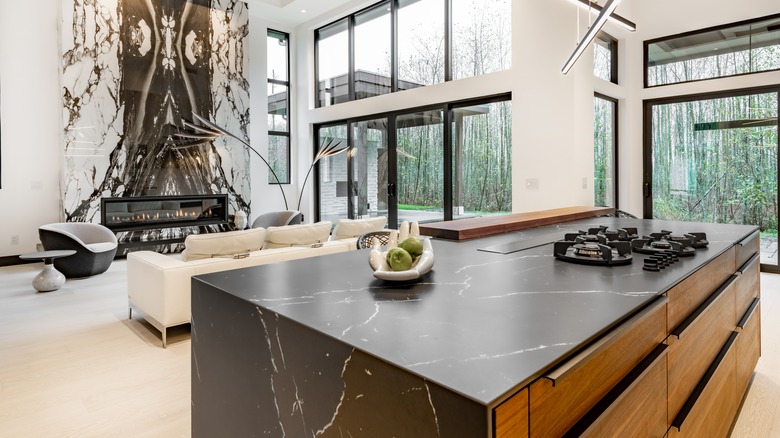 black marble counters