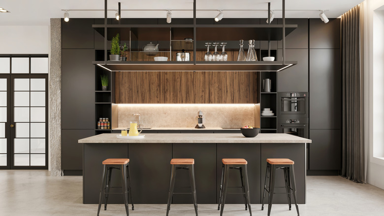 matte black cabinets