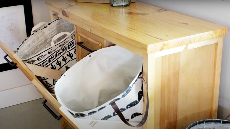 DIY tilt out laundry basket