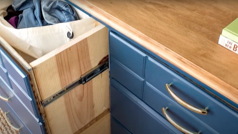 DIY dresser laundry storage