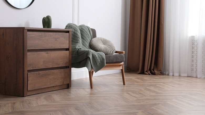 Room with hardwood flooring