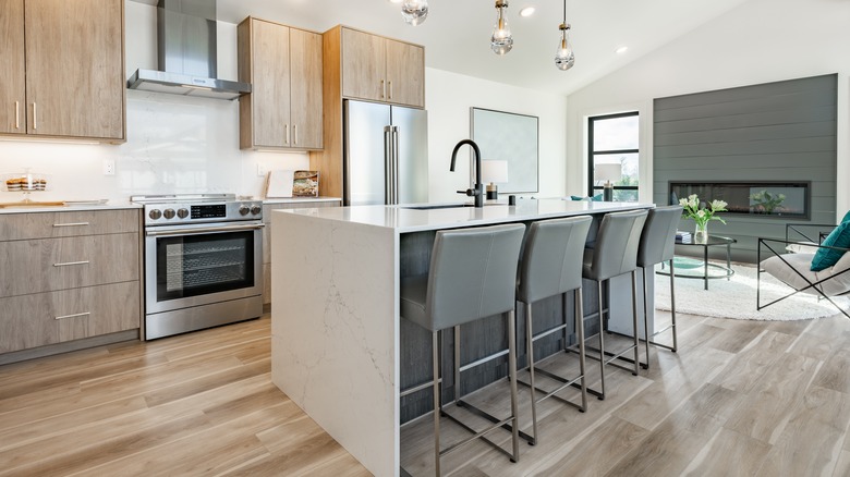 kitchen with vinyl plank flooring