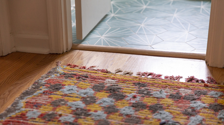 Transition between wood and tile floor