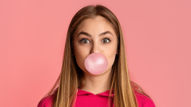 woman chewing gum