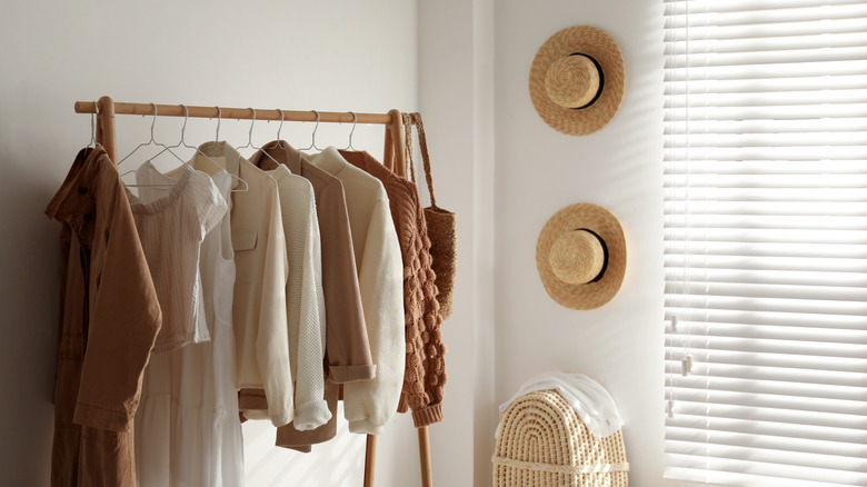 hats hung on wall