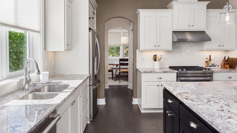 kitchen counter made of quartz