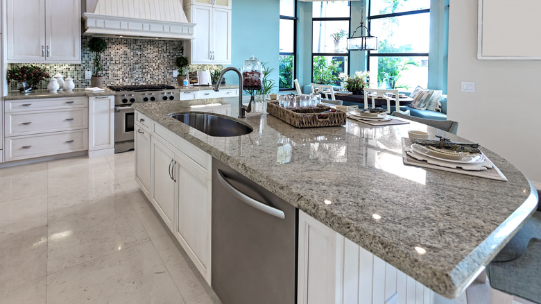 granite kitchen island and counter