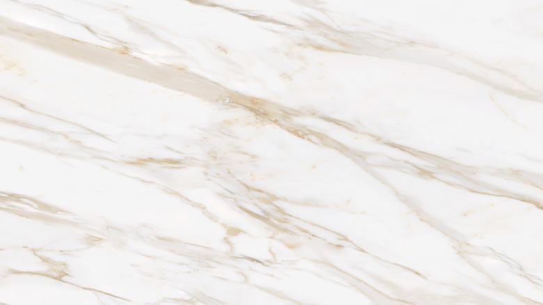 Closeup of white quartzite countertop