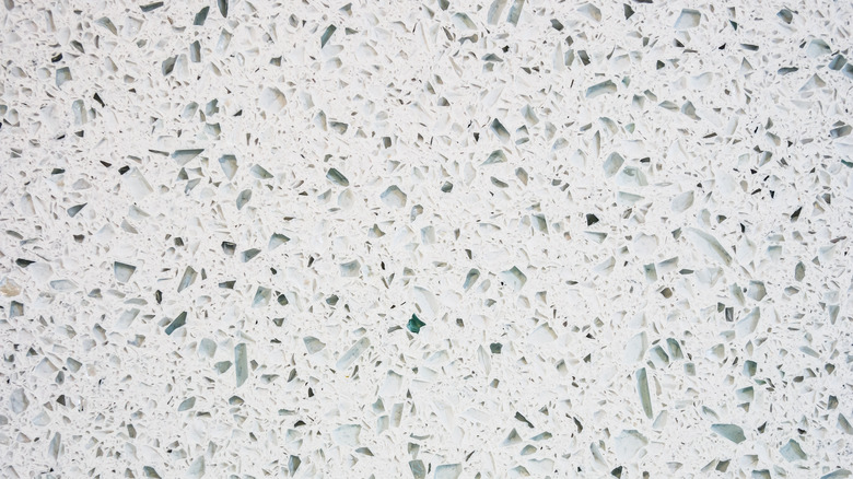 close up of a recycled glass countertop