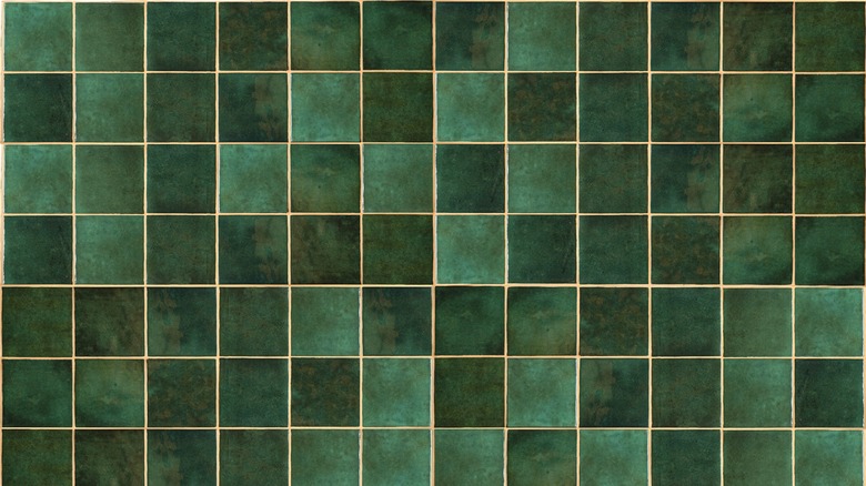 closeup of green tile