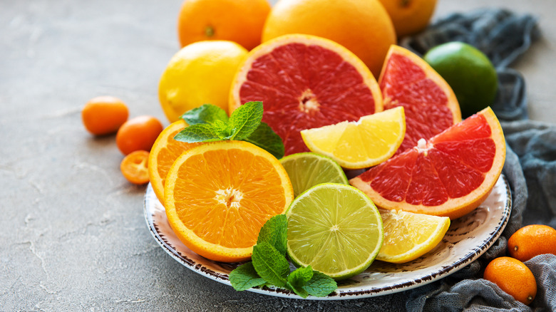 citrus fruits on a plate