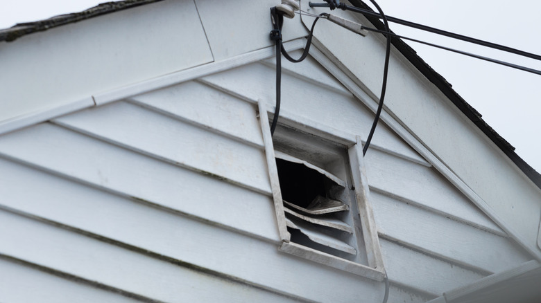 broken attic vent