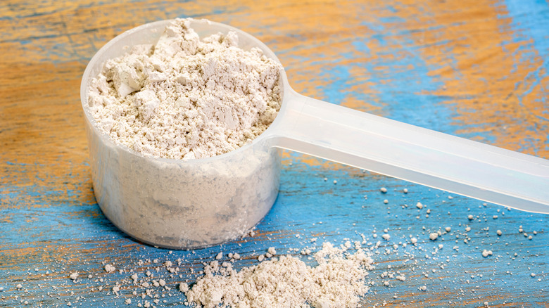 Diatomaceous earth in scoop