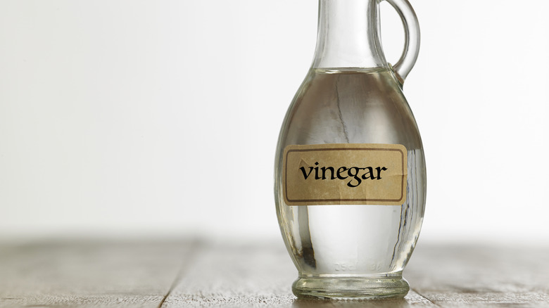 Vinegar in glass bottle