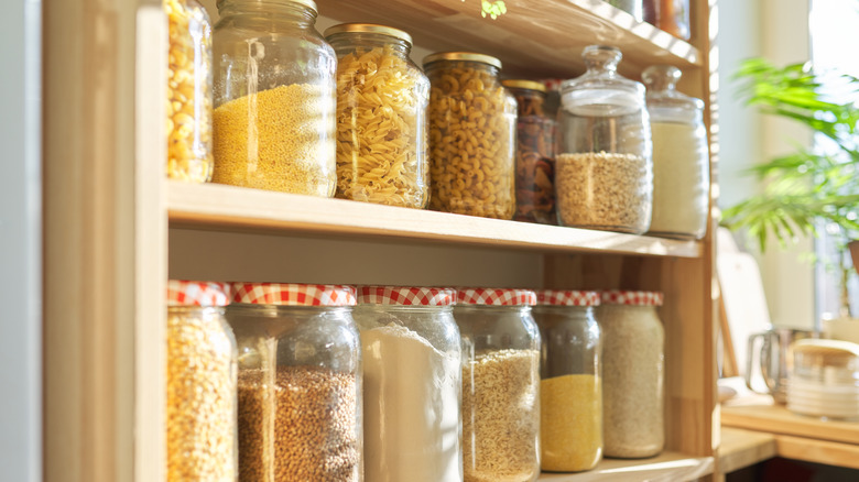 starchy food in glass containers 