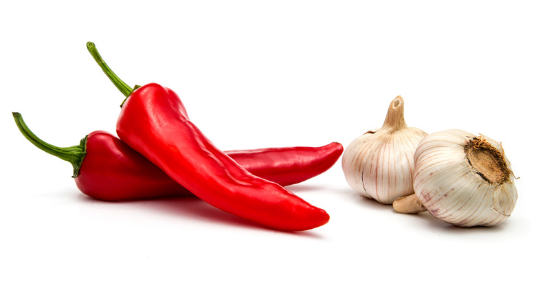 cayenne peppers and garlic