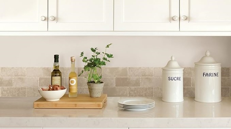 Peel and stick backsplash