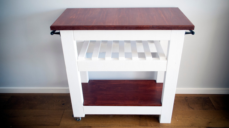 small kitchen island with casters